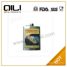 2014 new style whisky stainless steel hip flask with carton pattern